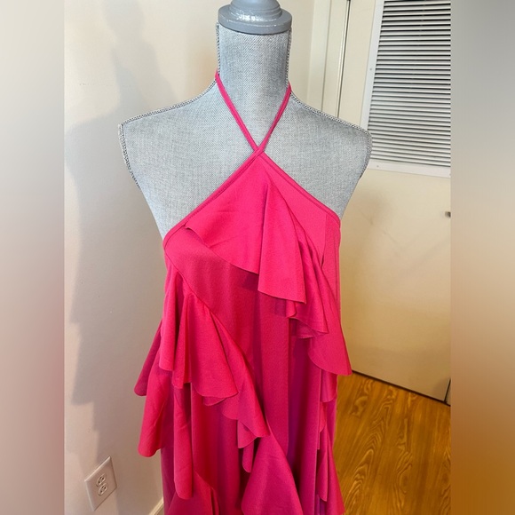 ASOS DESIGN halter tiered ruffle maxi dress size 6 - Picture 4 of 11